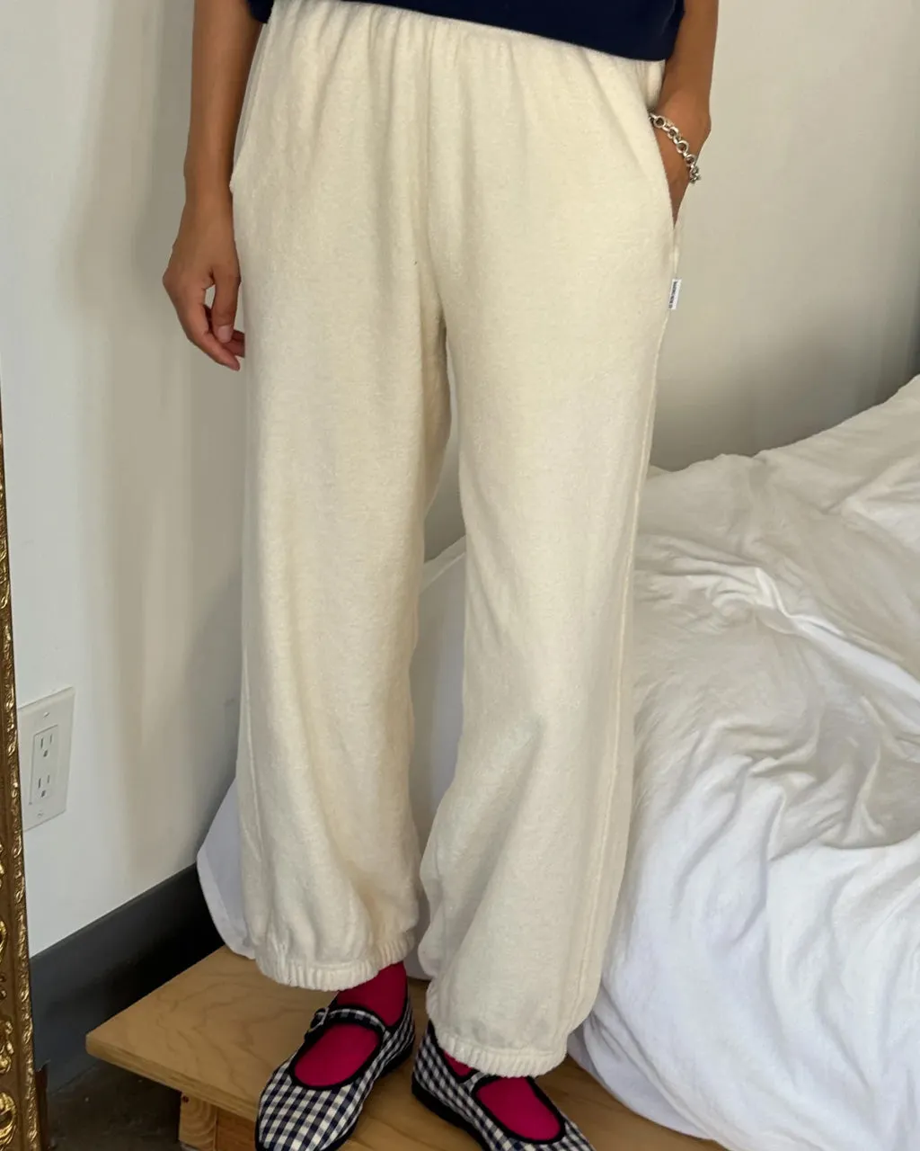 Cotton Terry Balloon Pants - Naturel sold by ban.do