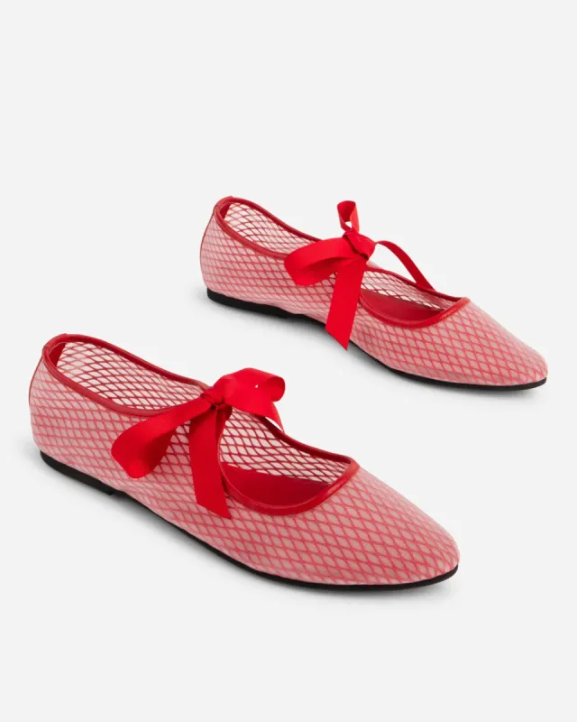 Valley Mesh Ballet Flat - Cherry sold by ban.do