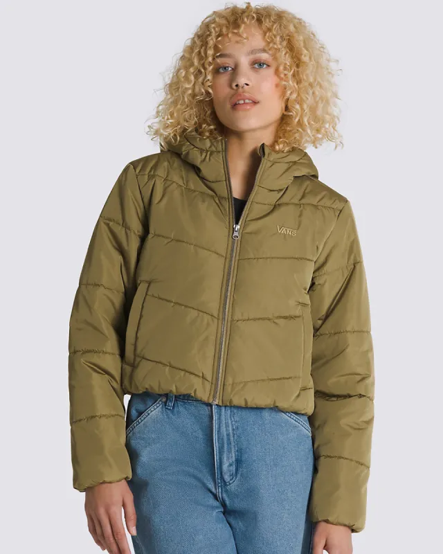 MTE Aubrey Foundry Crop Puff Hood Jacket - Gothic Olive Green sold by ban.do