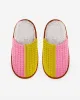 Colorblock Slide Slippers - Golden Olive + Pink sold by ban.do