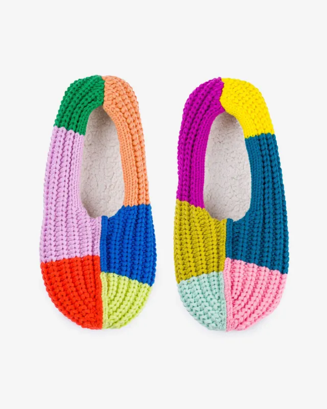 Mismatch Rib Slippers - Rainbow sold by ban.do