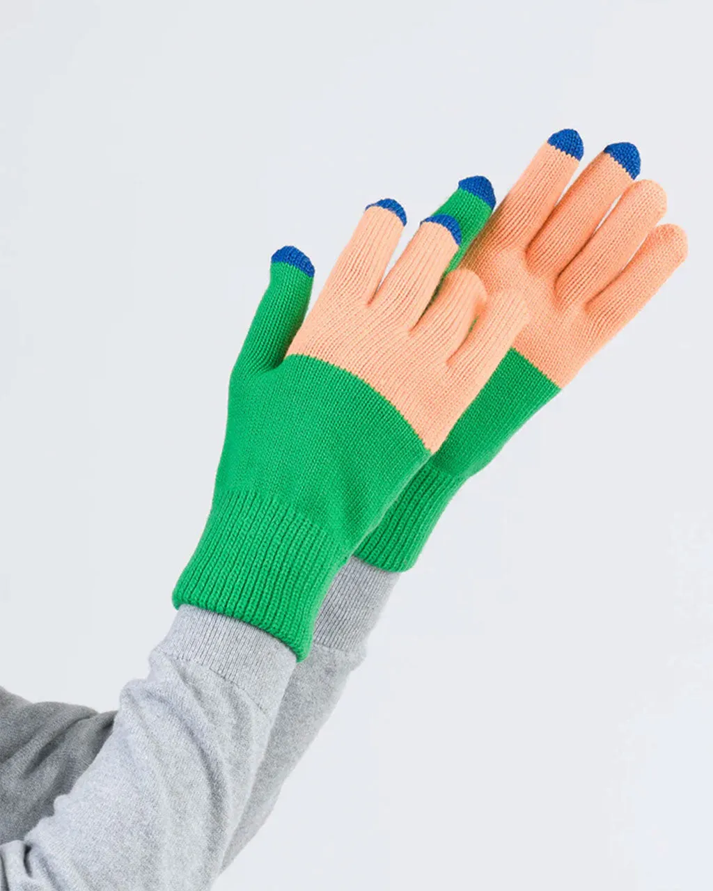 Colorblock Touchscreen Gloves - Kelly + Peach sold by ban.do product image thumbnail 2