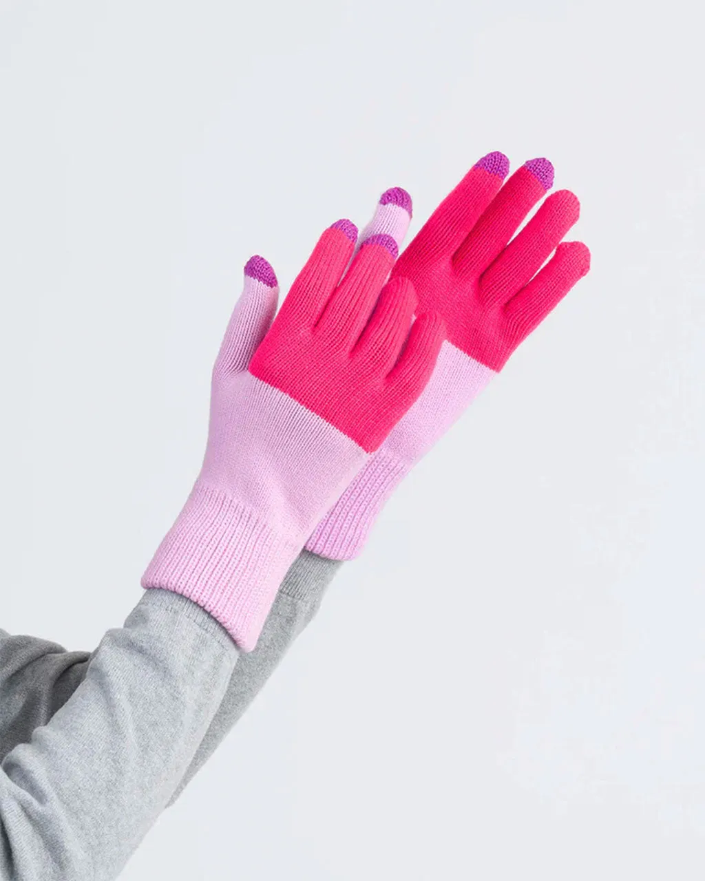 Colorblock Touchscreen Gloves - Fuchsia + Lilac sold by ban.do product image thumbnail 2