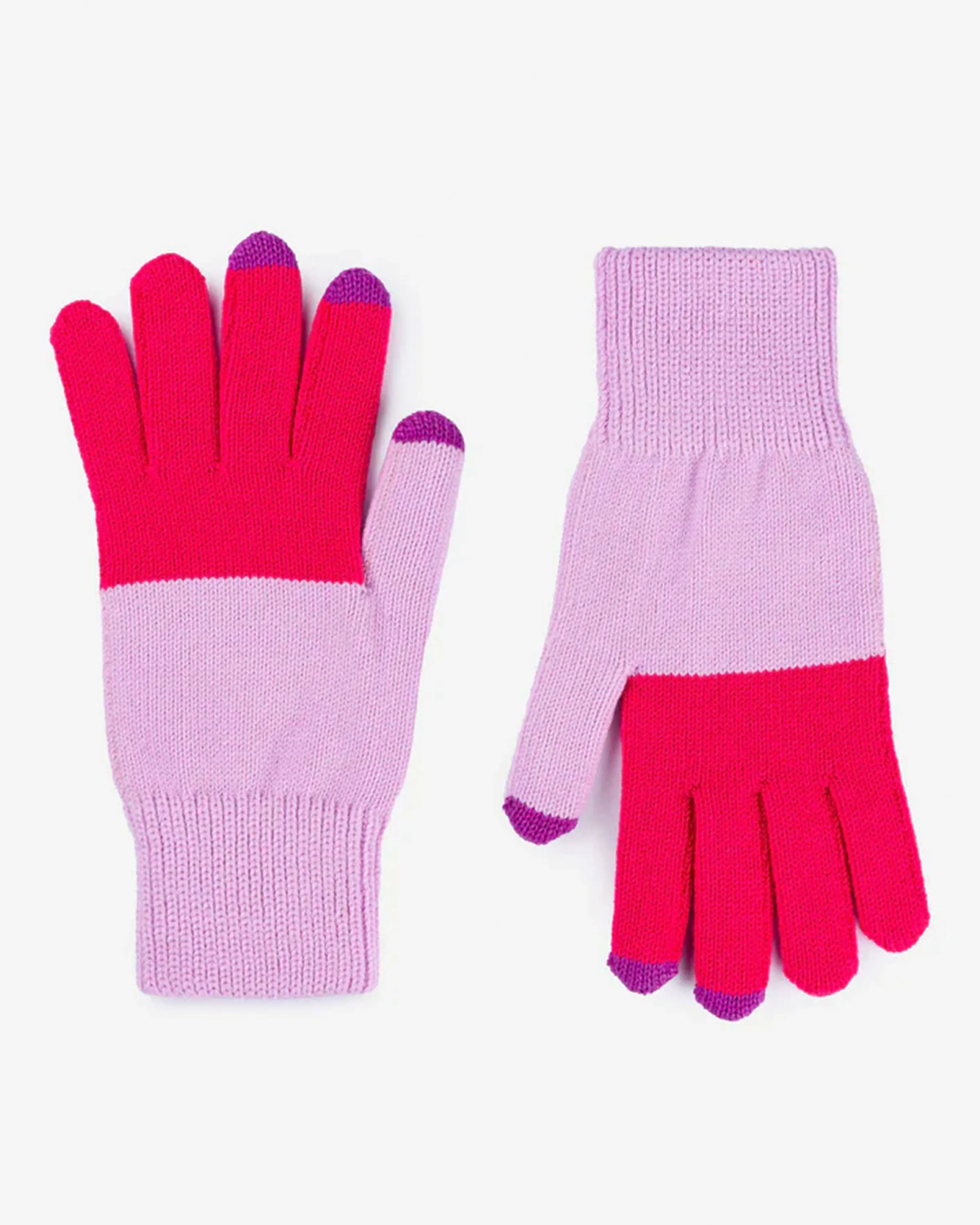Colorblock Touchscreen Gloves - Fuchsia + Lilac sold by ban.do product image thumbnail 3