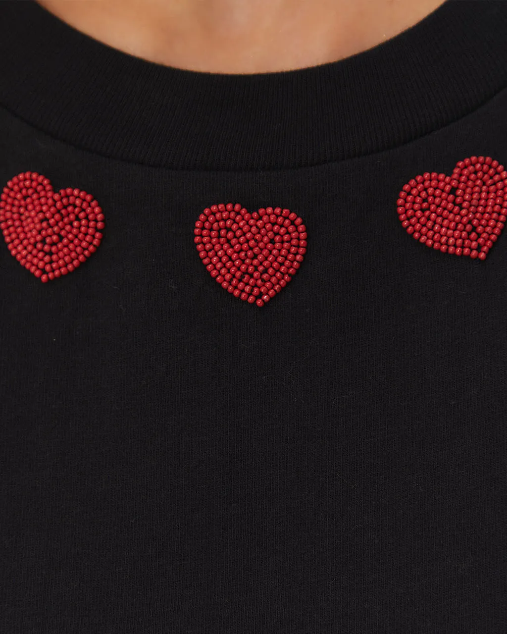 Black Beaded Hearts T-Shirt sold by ban.do product image thumbnail 4