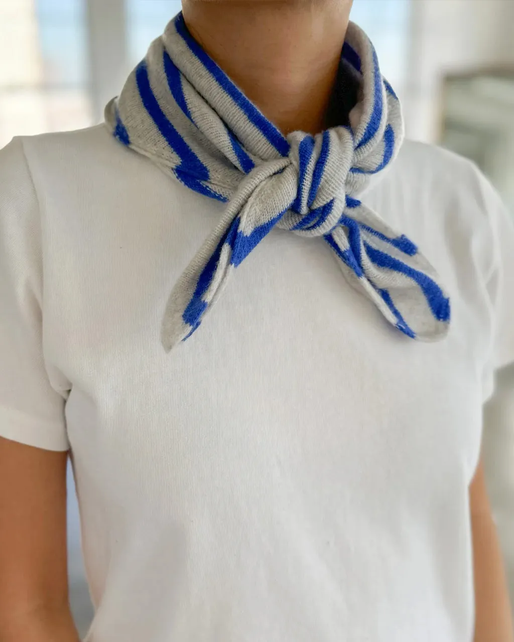Cashmere Bandana - Blue Stripe sold by ban.do