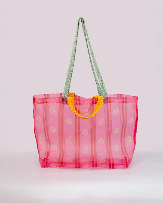 Floral Stripe Mesh Market Bag sold by ban.do