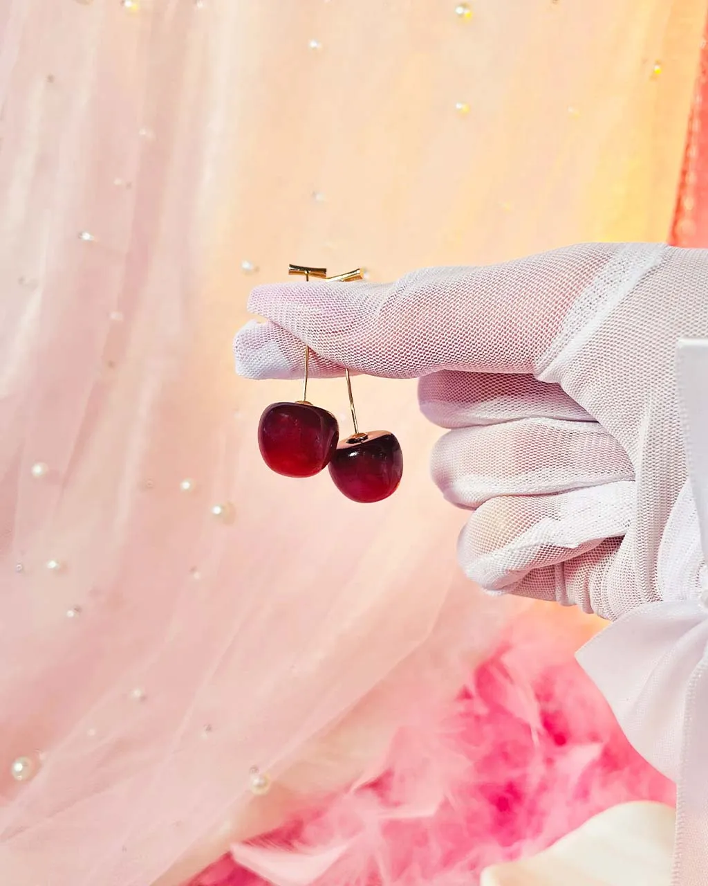 Gold Stem Cherry Earrings sold by ban.do product image thumbnail 4