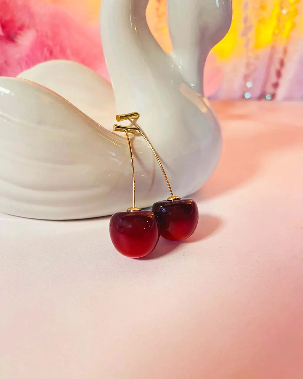 Gold Stem Cherry Earrings sold by ban.do