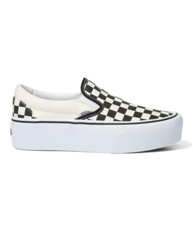 Classic Slip-On Checkerboard Stackform Sneaker - Black + White sold by ban.do