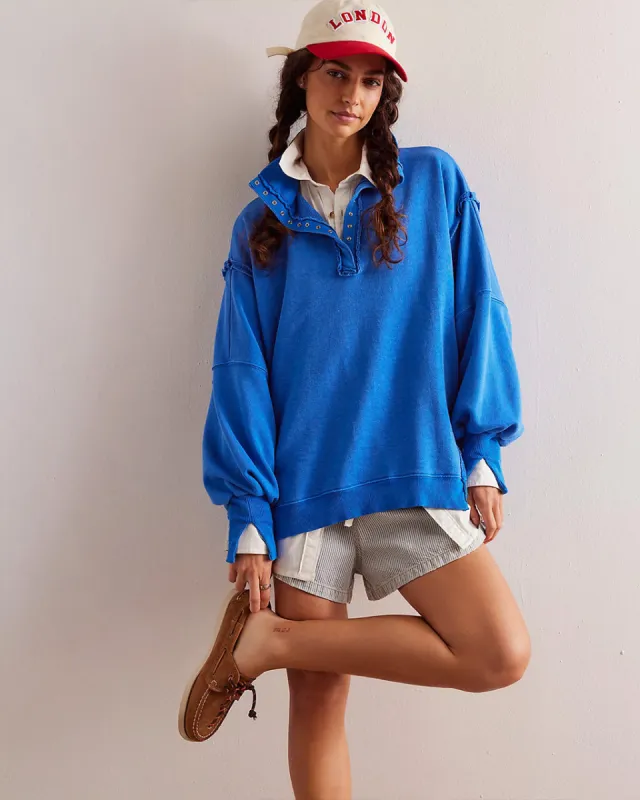 We The Free Camden Henley Sweatshirt - Lake Victoria sold by ban.do