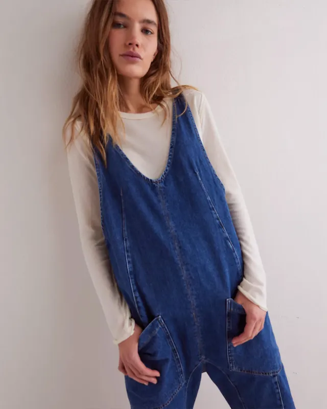 We The Free High Roller Jumpsuit - Sapphire Blue sold by ban.do