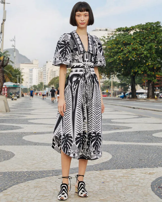 Black Macaw Elegance Organic Cotton Midi Dress sold by ban.do