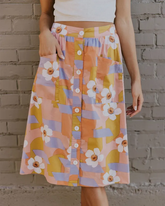 Abstract Midi Skirt sold by ban.do