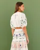White Summer Garden Embroidered Crop Top sold by ban.do