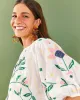White Summer Garden Embroidered Crop Top sold by ban.do