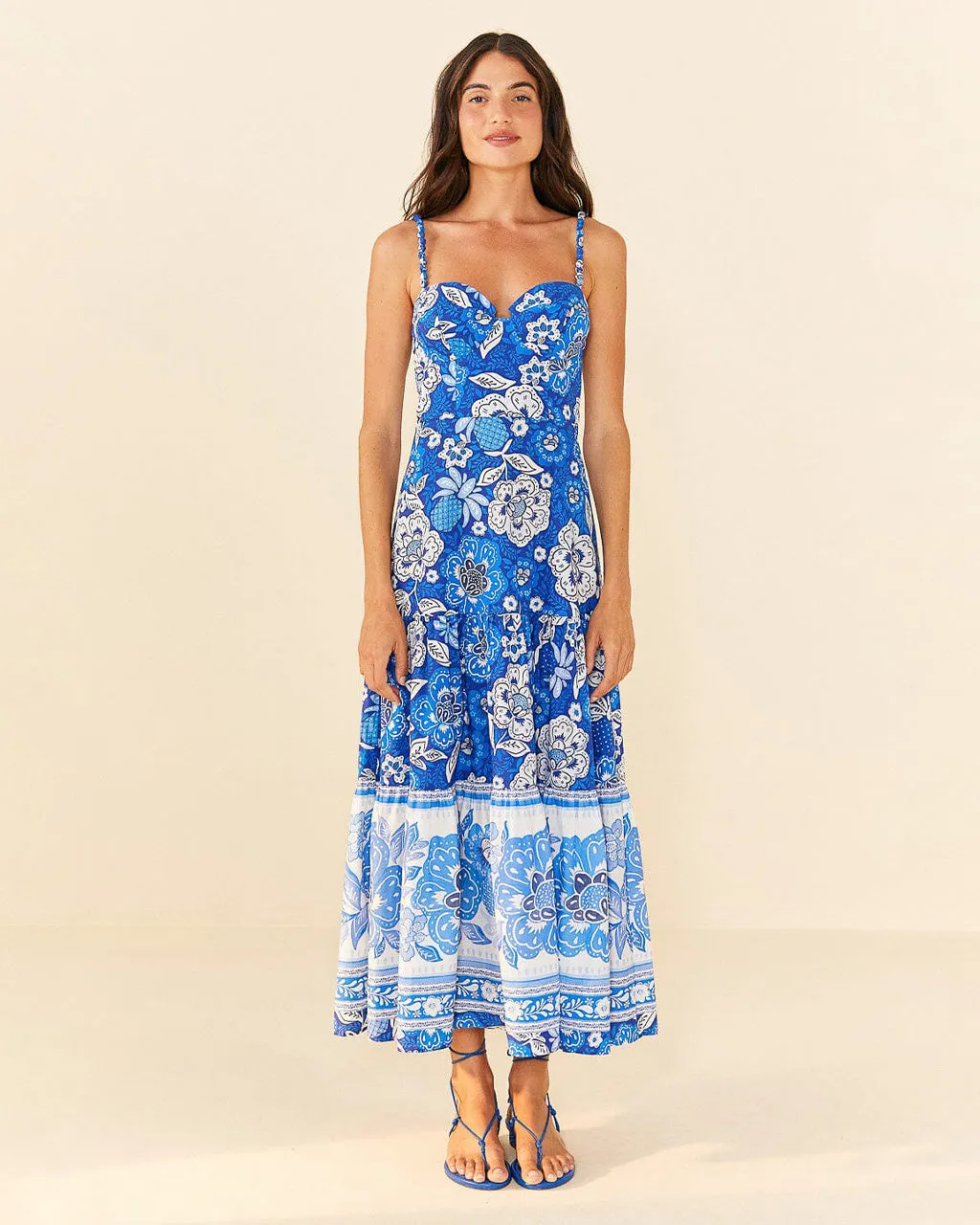 Blue Full Of Flowers Organic Cotton Midi Dress sold by ban.do product image thumbnail 4