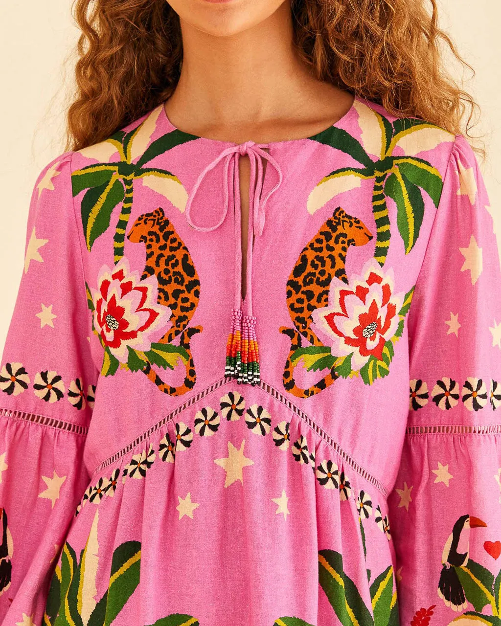 Pink Leopard Forest Mini Dress sold by ban.do product image thumbnail 3