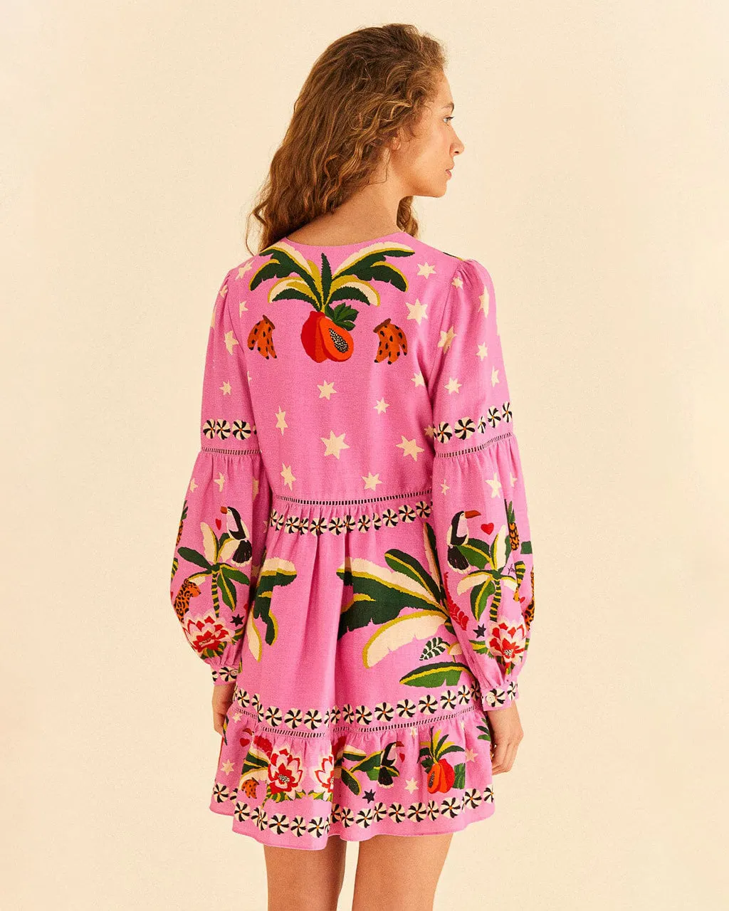 Pink Leopard Forest Mini Dress sold by ban.do product image thumbnail 2