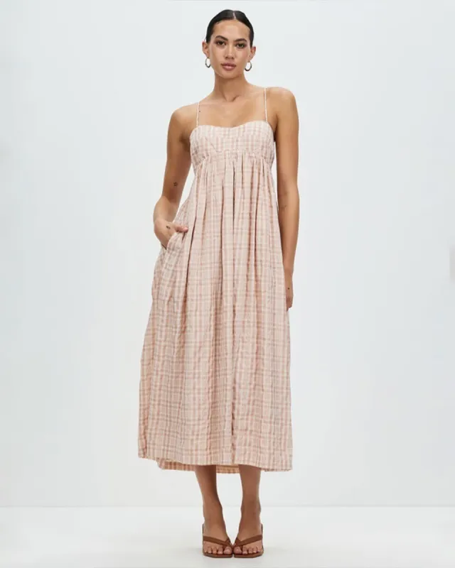 Lola Dress - Musk Check sold by ban.do