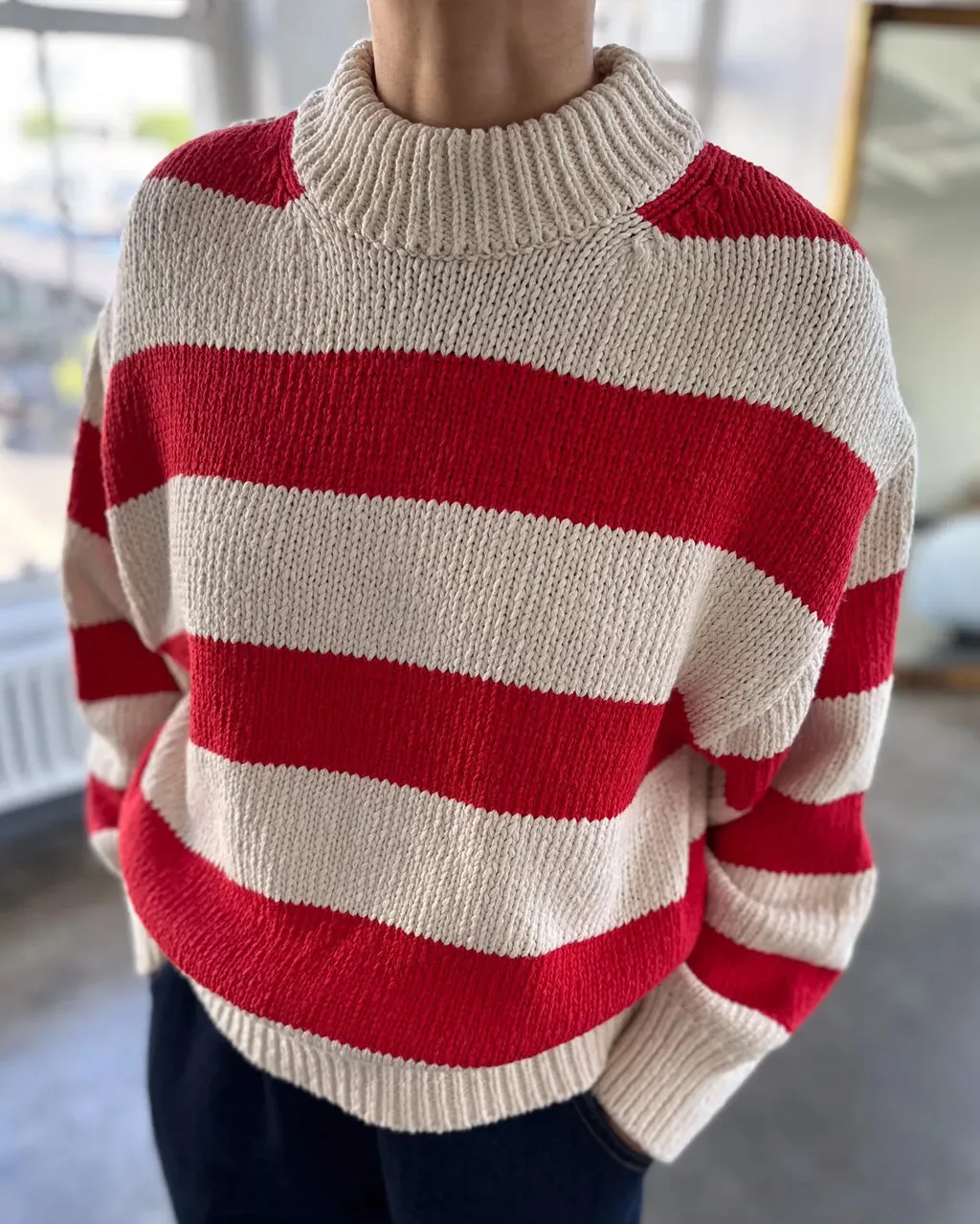 Zoe Sweater - Red Stripe sold by ban.do