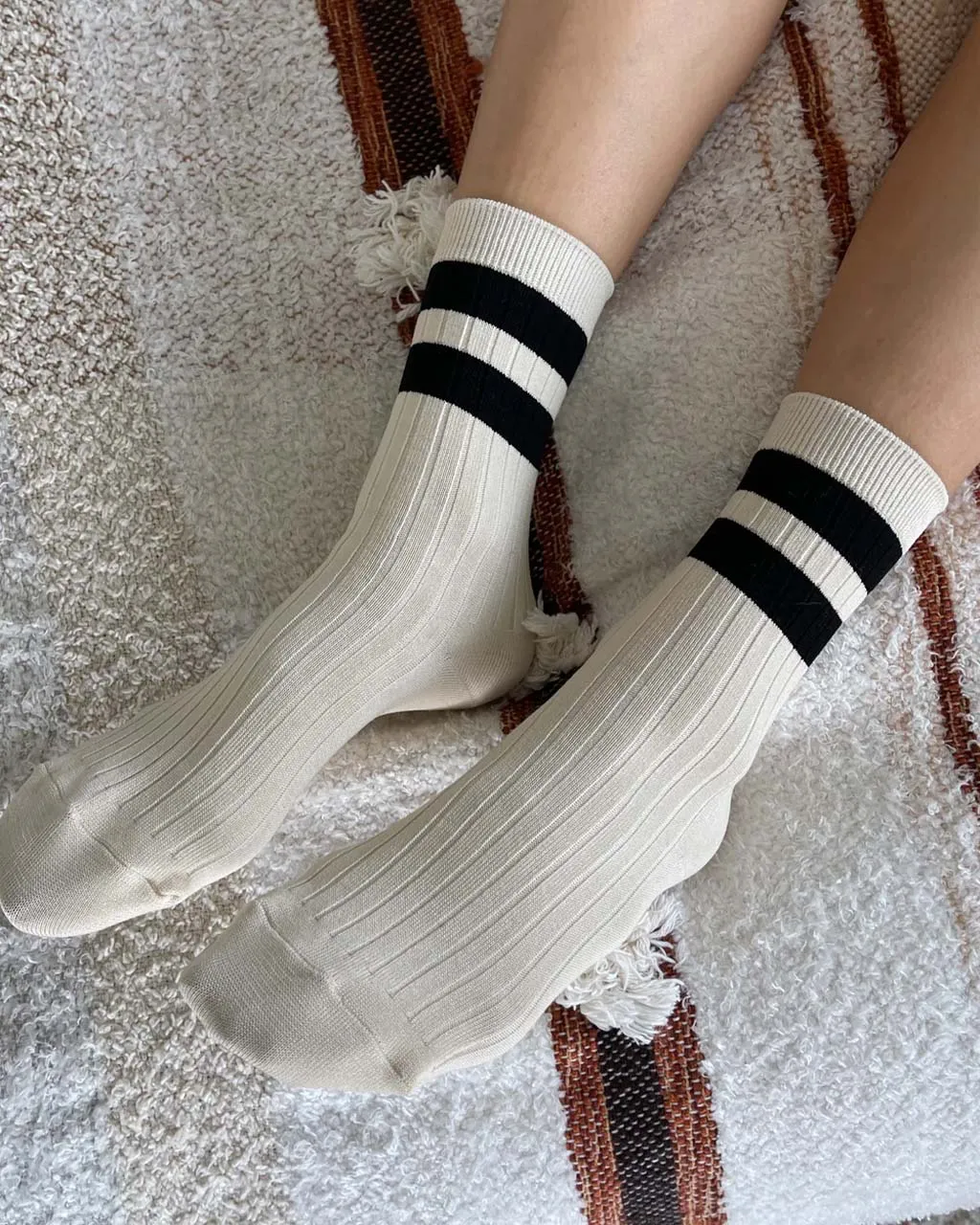 Her Varsity Socks - Cream Black sold by ban.do product image thumbnail 2