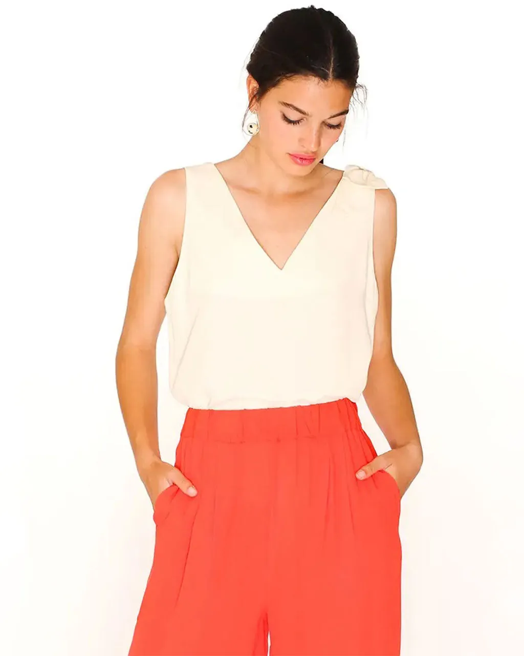 Red Alma Trousers sold by ban.do product image thumbnail 3