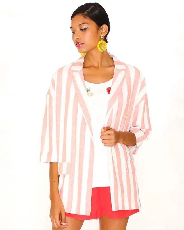 Red Stripes Jacket sold by ban.do