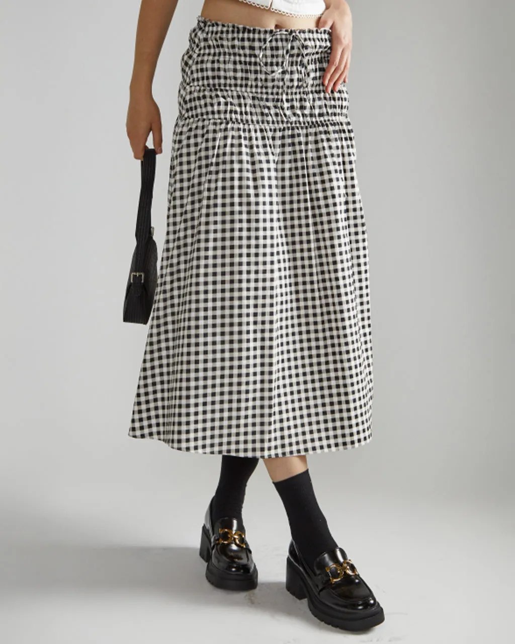 Black And White Gingham Skirt sold by ban.do