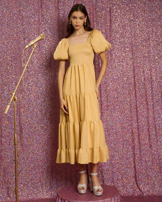 Honey Honey Bow Midi Dress sold by ban.do