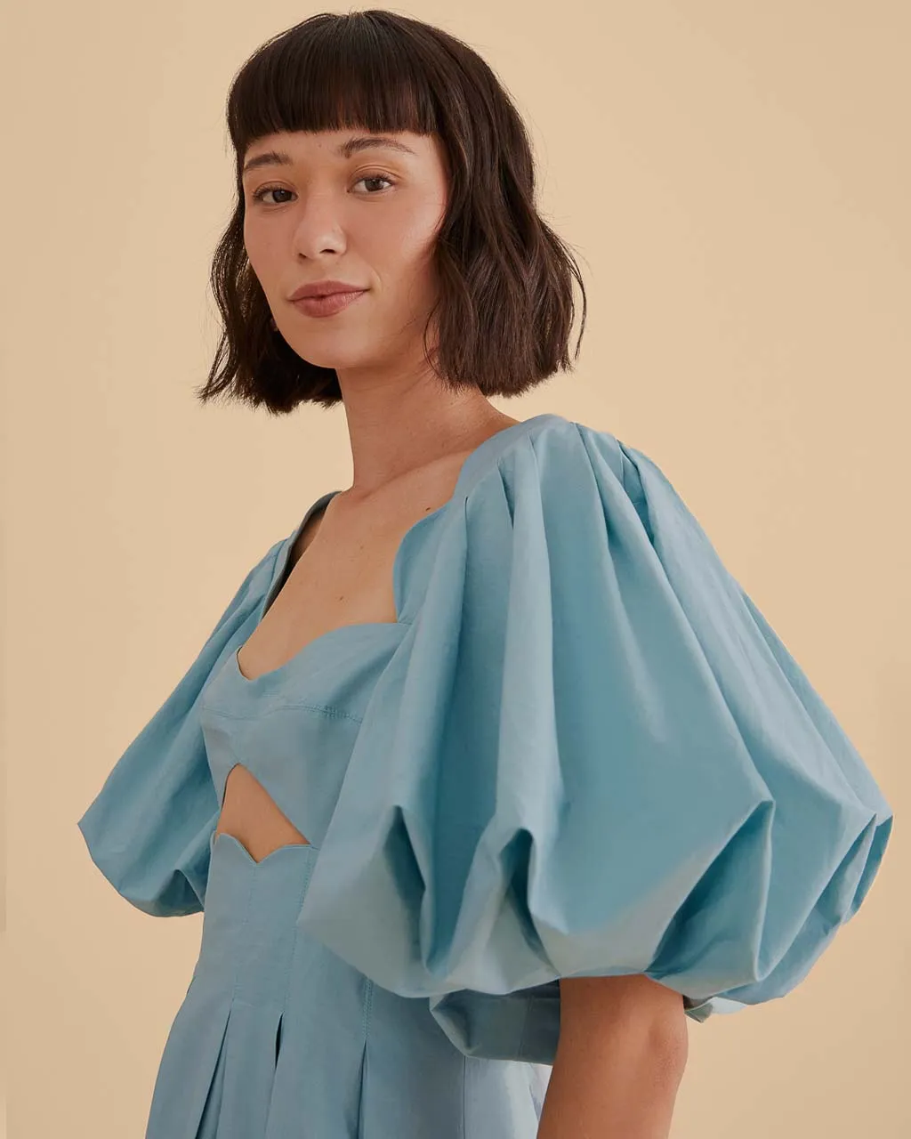 Grey Blue Cut Out Midi Dress sold by ban.do product image thumbnail 3