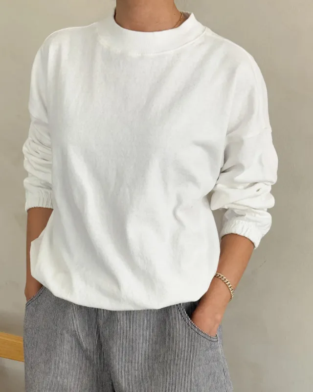 Daisy Long Sleeve Top - White Cotton sold by ban.do