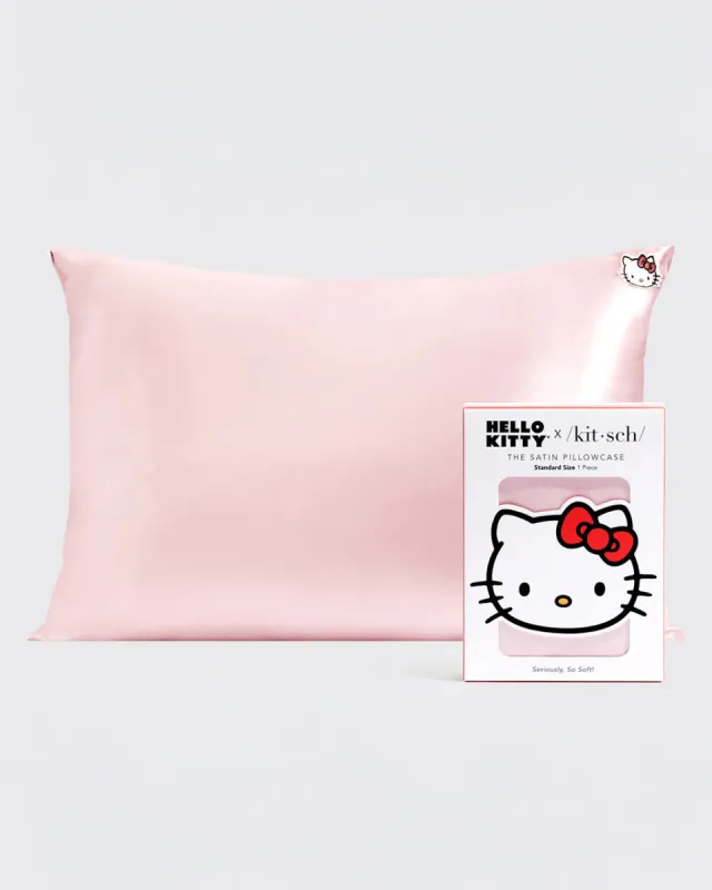Kitsch x Hello Kitty Satin Pillowcase - Pink Hello Kitty Face sold by ban.do