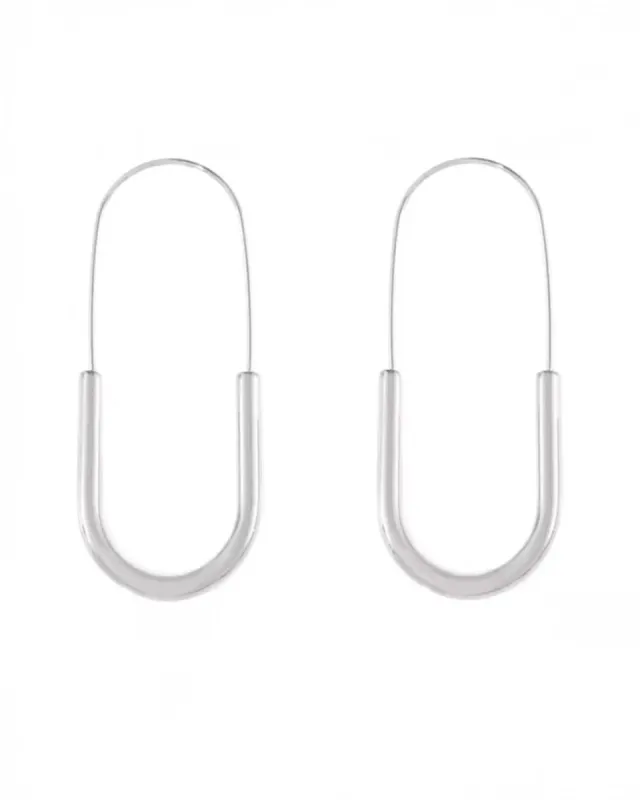 Paperclip Hoop Earrings - Silver sold by ban.do