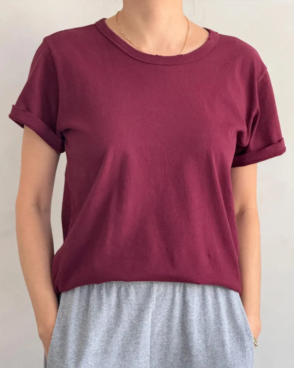 Organic Cotton Vintage Boy Tee - Burgundy sold by ban.do product image thumbnail 3