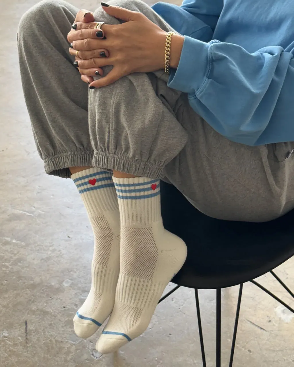 Embroidered Girlfriend Socks - Ivory + Heart sold by ban.do product image thumbnail 2