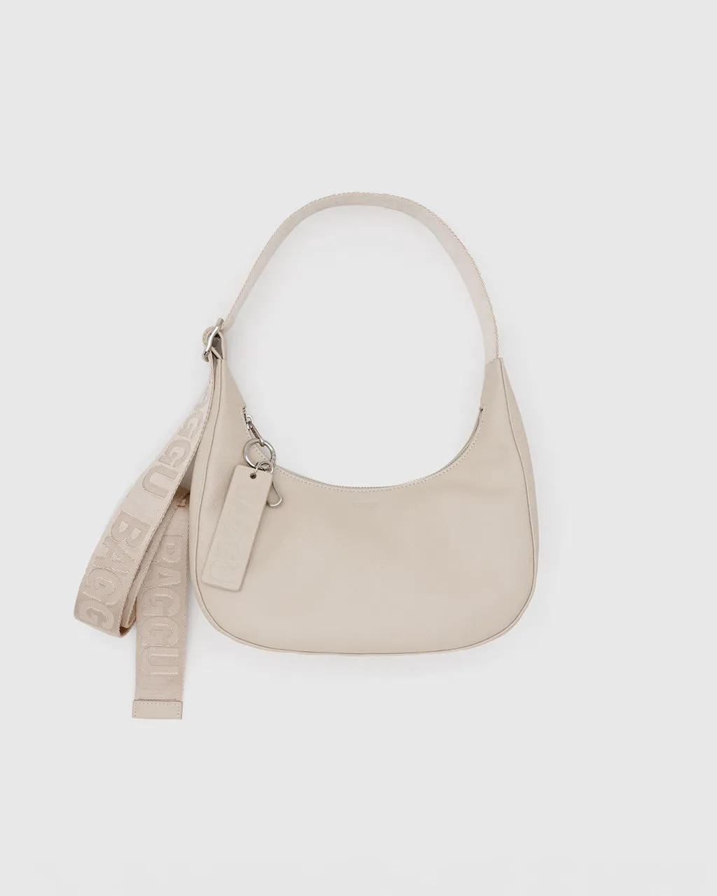 Small Recycled Leather Crescent Bag - Stone sold by ban.do