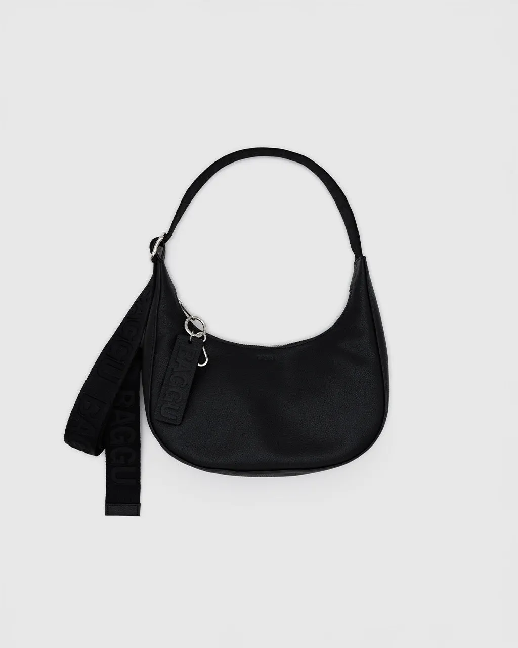 Small Recycled Leather Crescent Bag - Black sold by ban.do