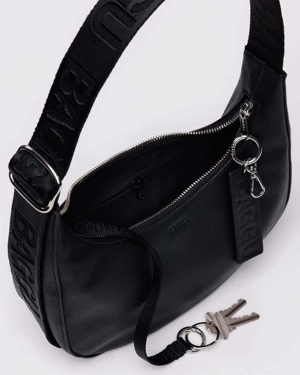 Small Recycled Leather Crescent Bag - Black sold by ban.do product image thumbnail 3