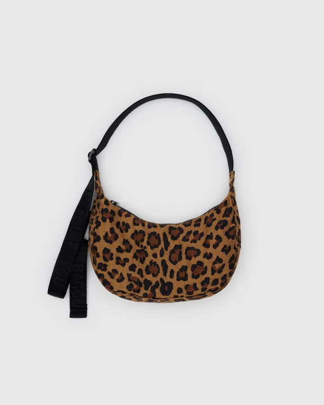 Small Nylon Crescent Bag w/ Key Leash - Leopard sold by ban.do