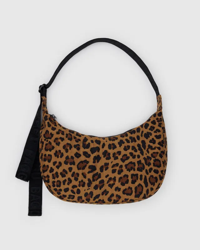 Medium Nylon Crescent Bag w/ Key Leash - Leopard sold by ban.do