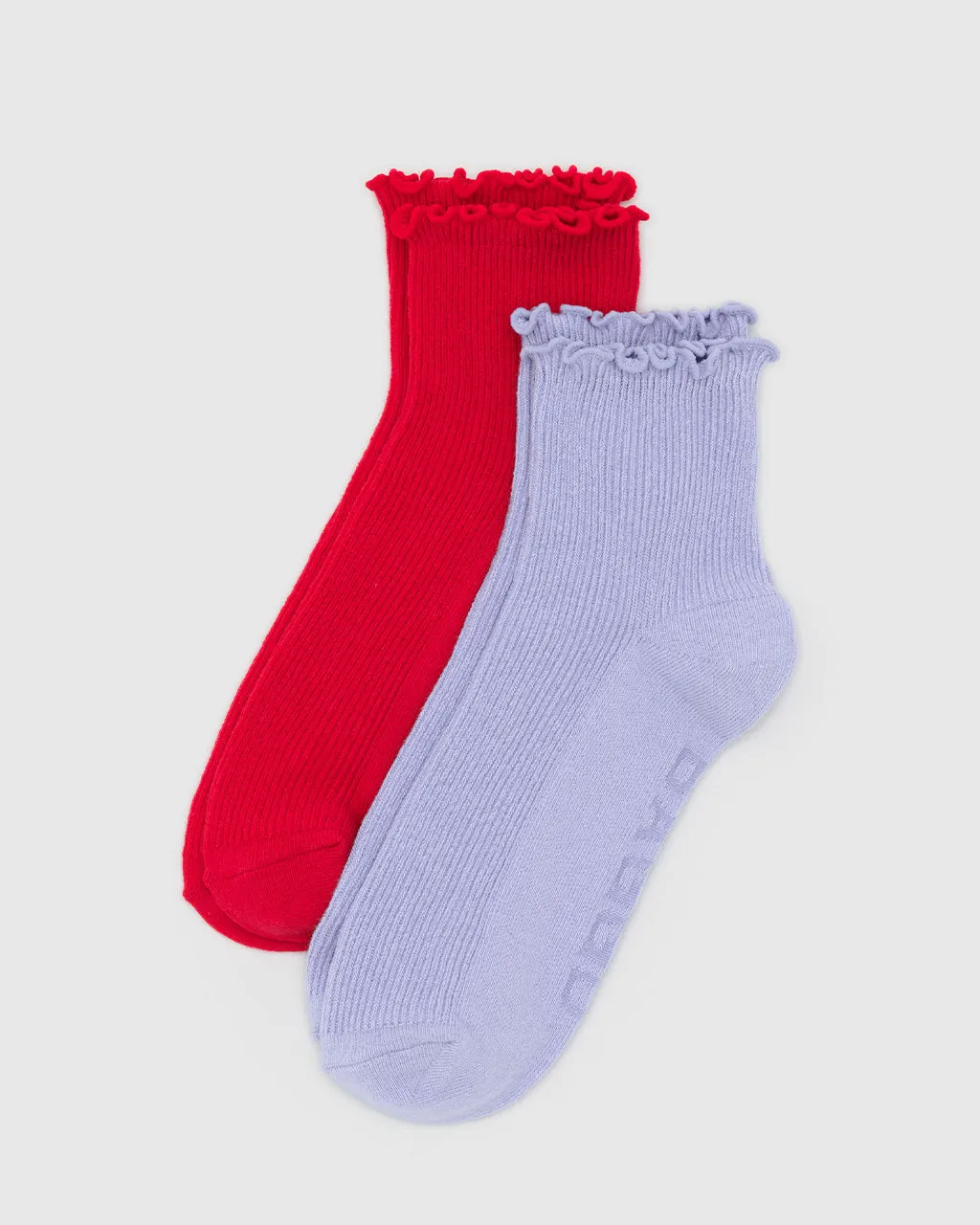 Lettuce Edge Sock Set Of 2 - Lavender & Red sold by ban.do