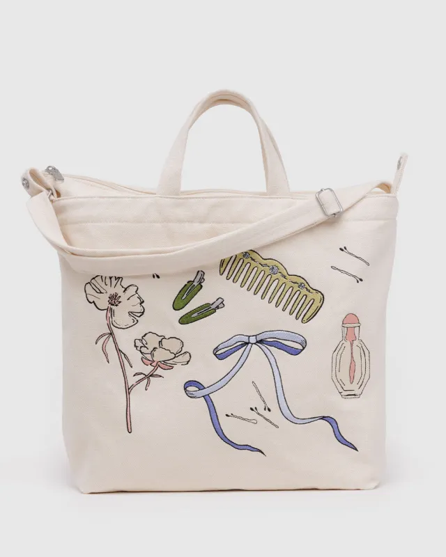 Horizontal Zip Duck Bag - Embroidered Get Ready With Me sold by ban.do