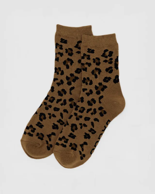 Crew Socks - Dark Leopard sold by ban.do