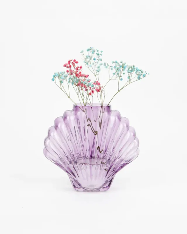 Purple Glass Seashell Vase sold by ban.do