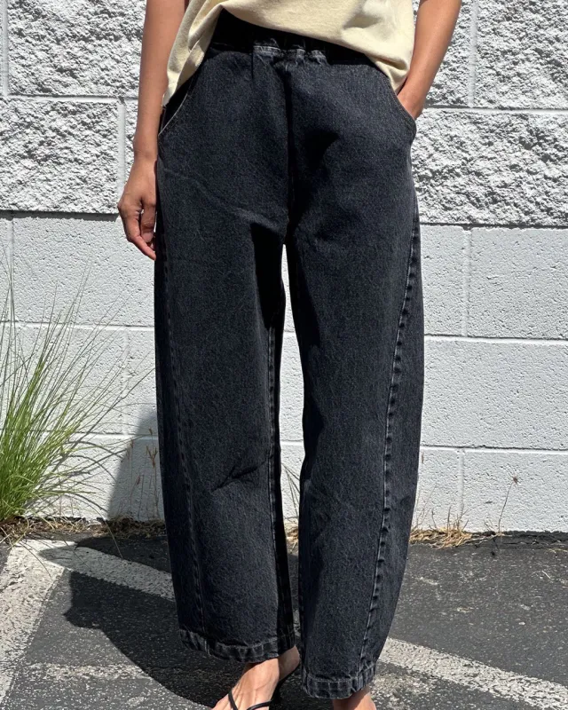 Arc Pants - Black Denim sold by ban.do