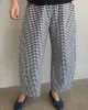 Gingham Arc Pants - Navy Gingham sold by ban.do