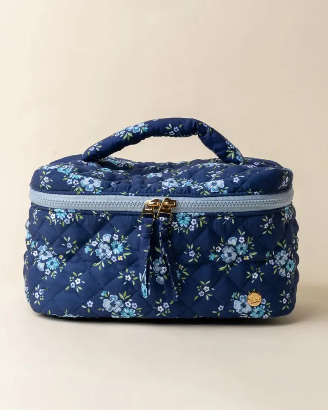 Glam & Go Quilted Cosmetic Bag - Endless Daydream Navy sold by ban.do
