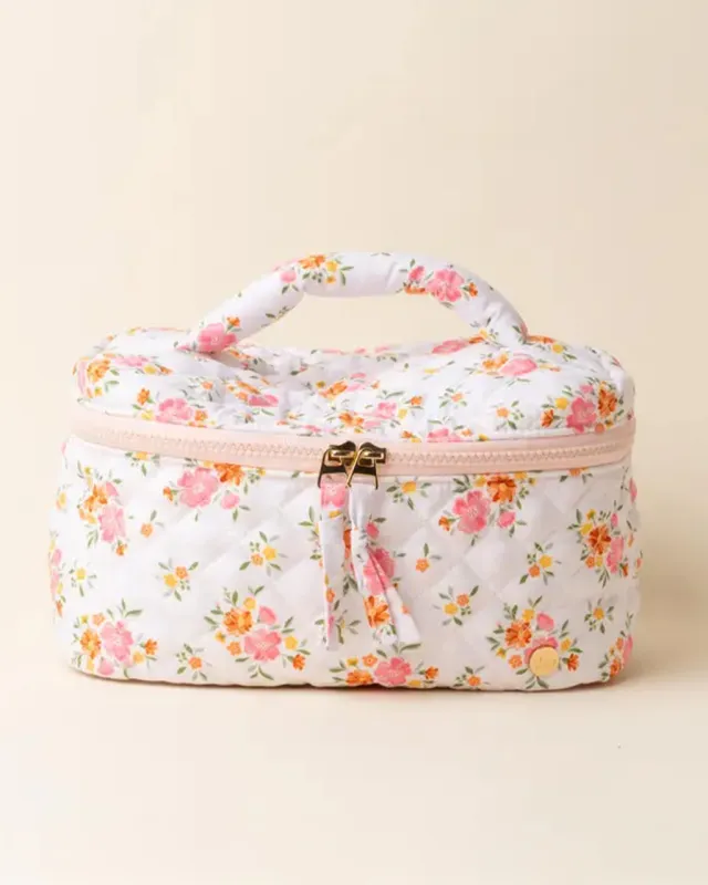Glam & Go Quilted Cosmetic Bag - Endless Daydream Cream sold by ban.do
