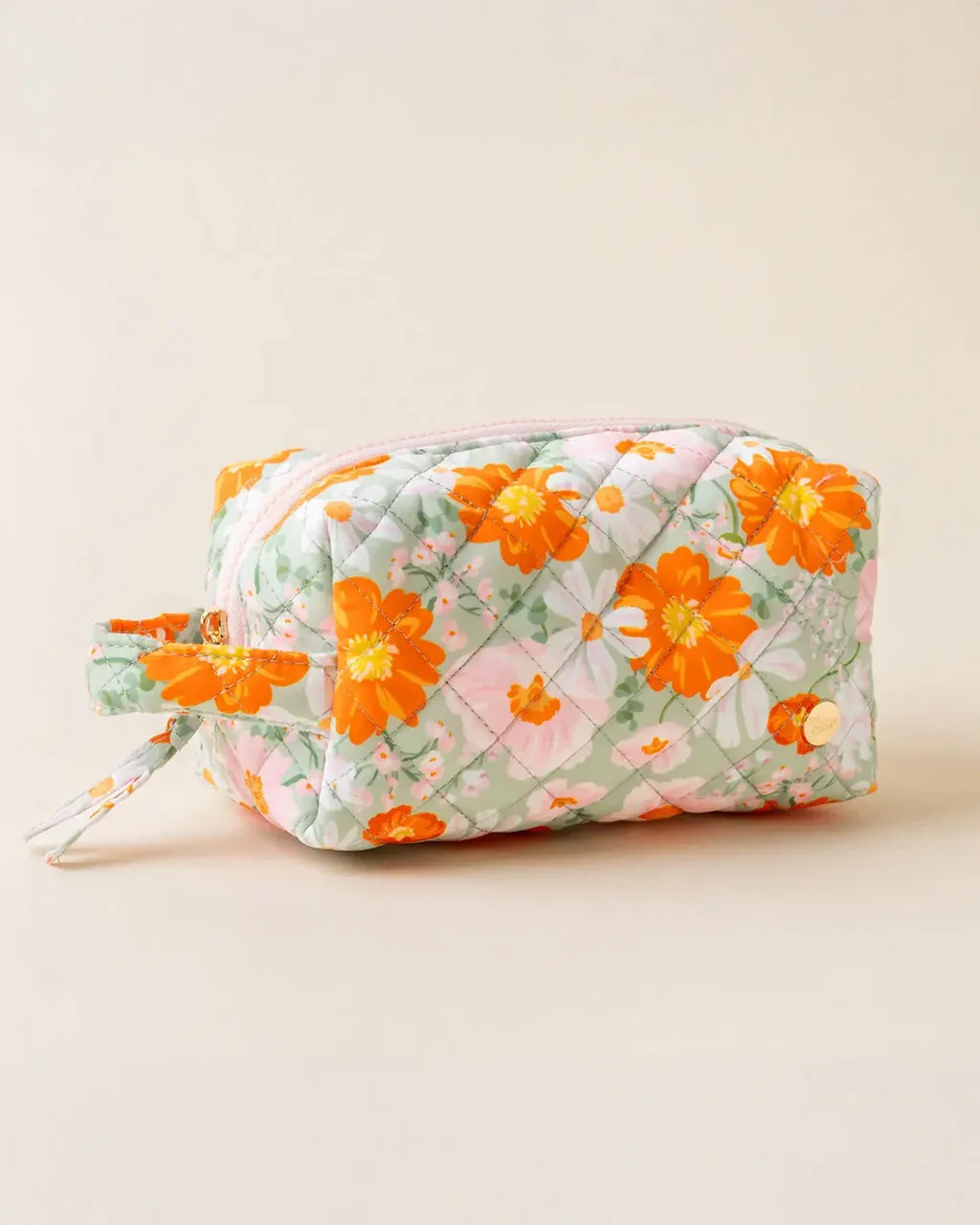 Essentials Quilted Cosmetic Pouch - Bouquet Beauty Sage sold by ban.do
